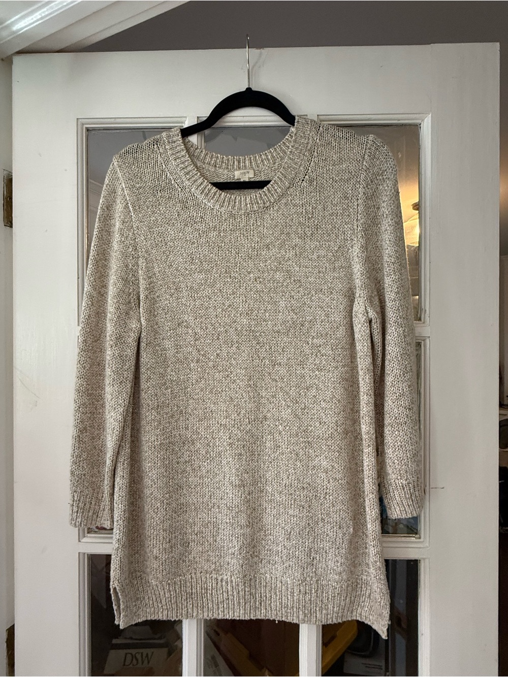 J. Crew Marled Crewneck Sweater in Oatmeal